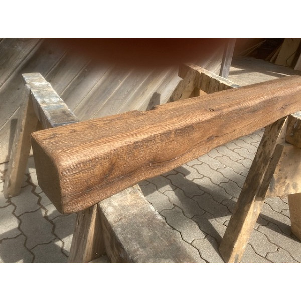Wandregal, Balkenregal, Altholz Regal, Wandboard, Eiche, 50x10x10 cm